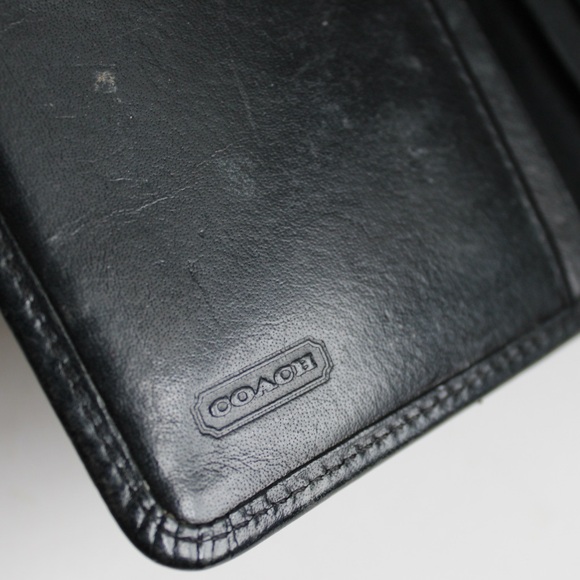 Coach Vintage 90's Continental Bifold Framed Kisslock Black Leather Wallet 4886 - Picture 3 of 9